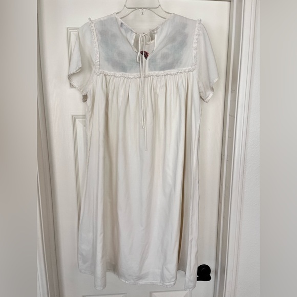 Roolee Dress off White Embroidered Floral Small cottagecore tunic praire - Picture 4 of 12